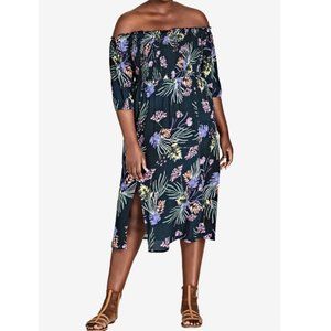 City Chic- Plus Exotic Garden Midi Dress- Sz L/20